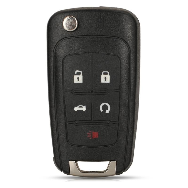 Folding Car Key Case Shell Replacement Foldable Protections Case ABS Car Key Fob Cover for Round Emblems Slot Vehicles