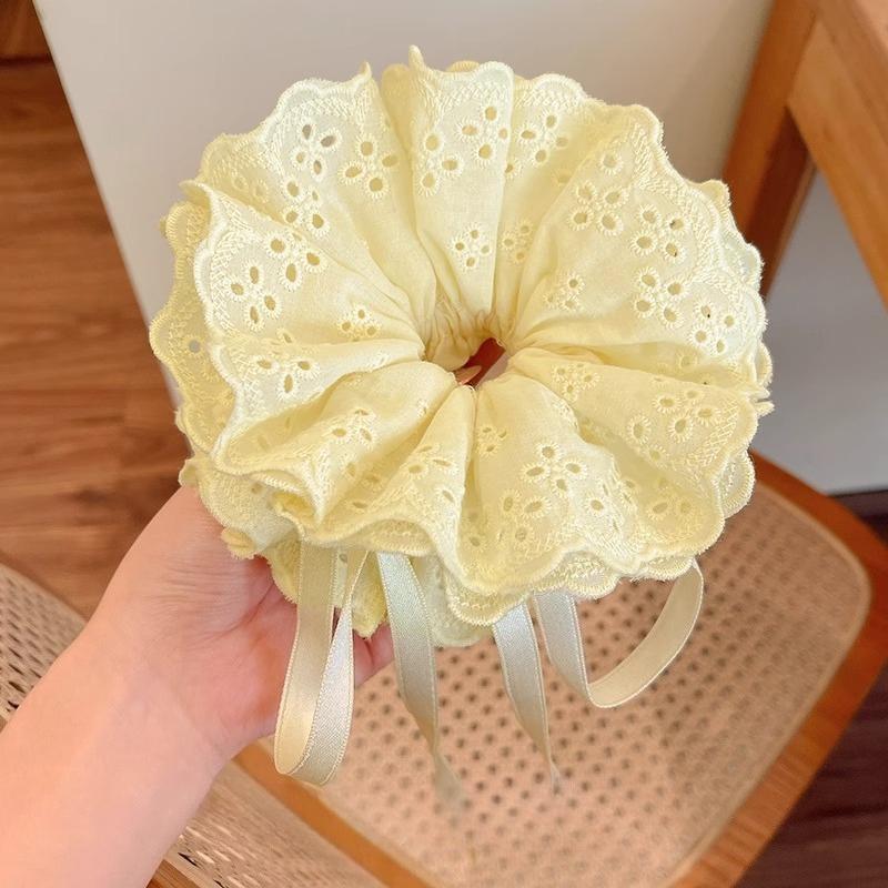 Lace Drawstring Hair Ring Women Big Size High-end Feel Versatile Sweet Hair Accessories
