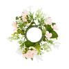 10 Set/30 Pcs Wooden Wedding Lantern Centerpiece, Includes 10 Wooden Lantern Candle Holder 10 Flameless LED Candle 10 Champagne Flower Wreath for