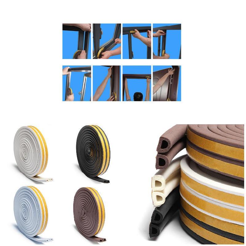 16ft Weather Stripping D-Shape Door Window Seal Self Adhesive Foam Draft Stopper