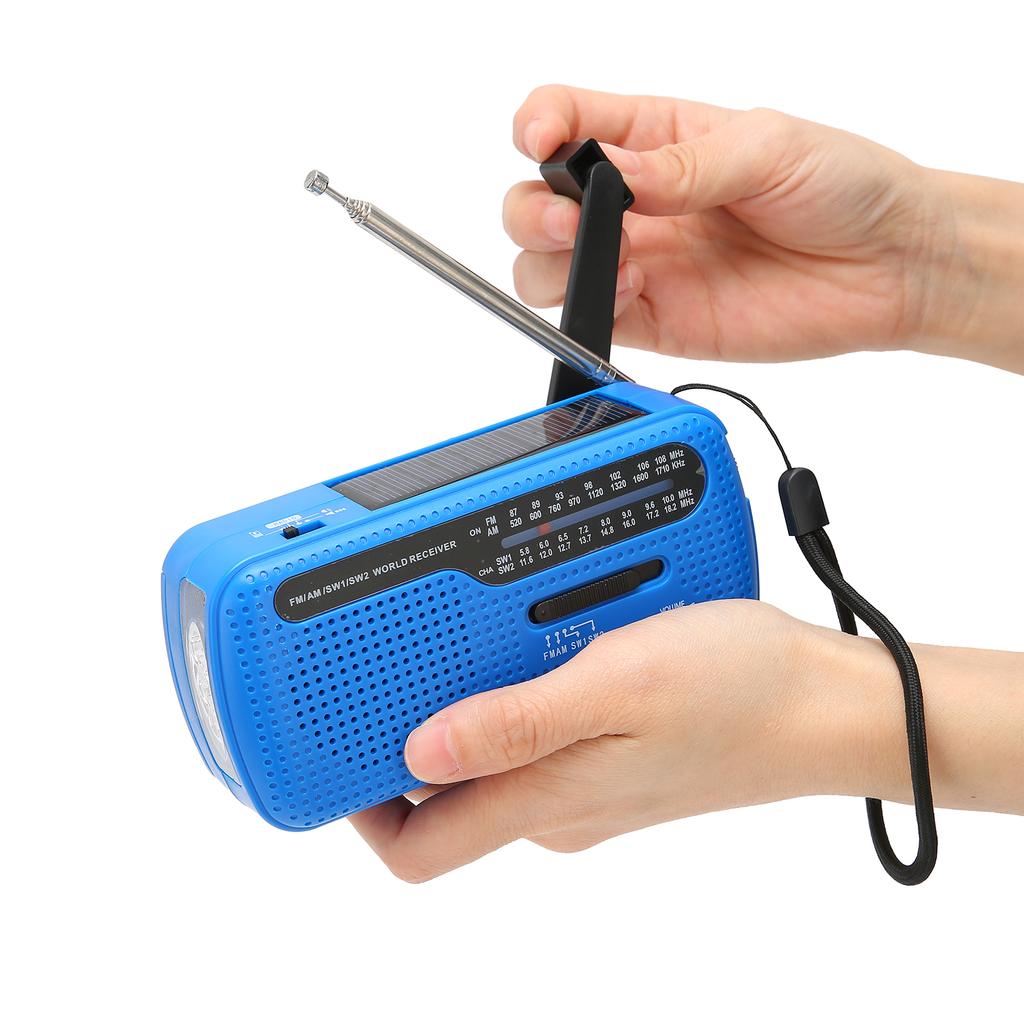 Hand Crank Solar Radio AM FM SW1 SW2 Camping LED Flashlight Multiband Camping Emergency Radio for Outdoor