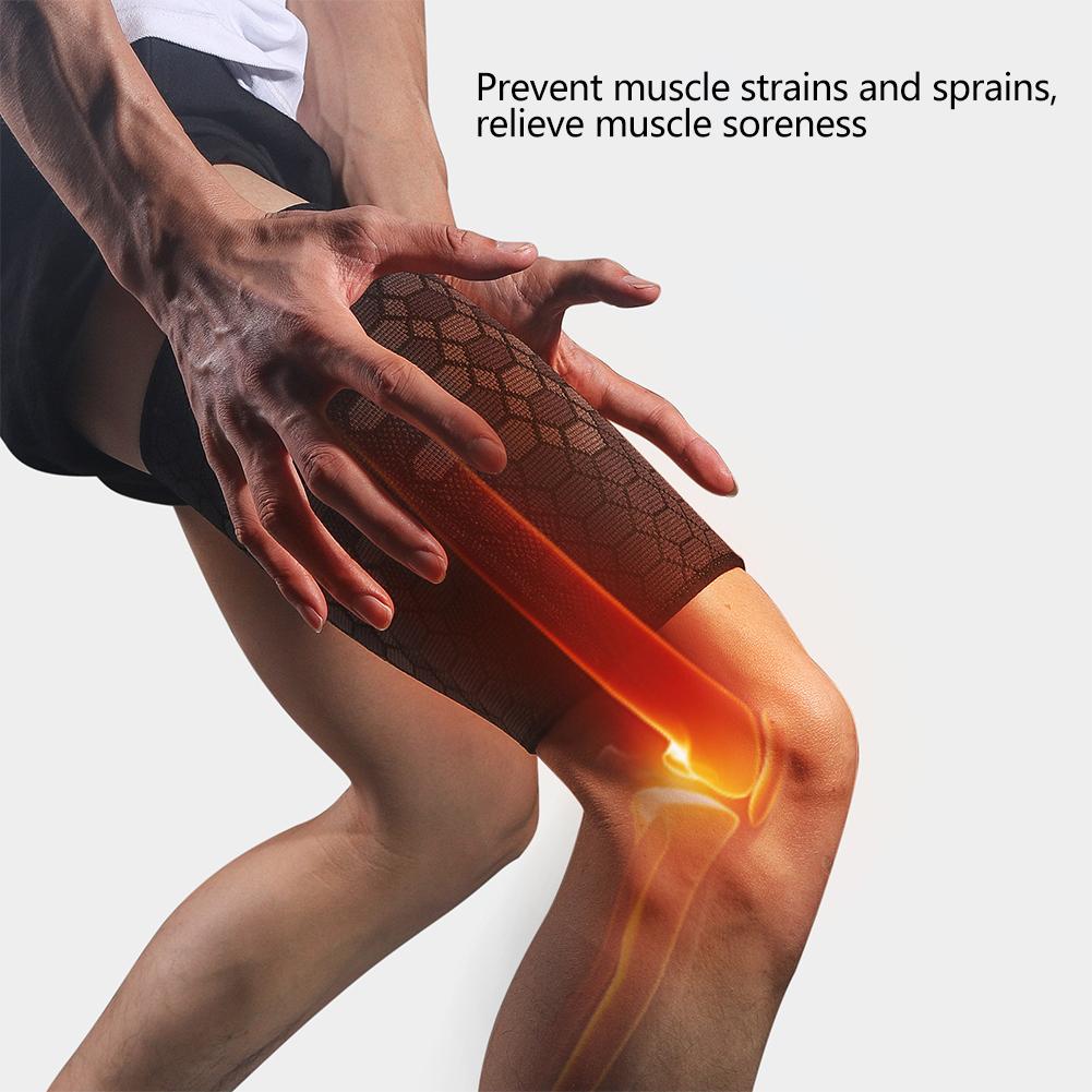 High Elastic Nylon Compression Thigh Support Sleeve Professional Muscle Strain Protection Dynamic Wrapping Sports Recovery Gear