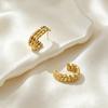 Stainless Steel Geometric Three-Layer Earrings: Stylish Ear Cuffs for Women, Classic Versatile Jewelry with a High-End, Luxurious Feel.