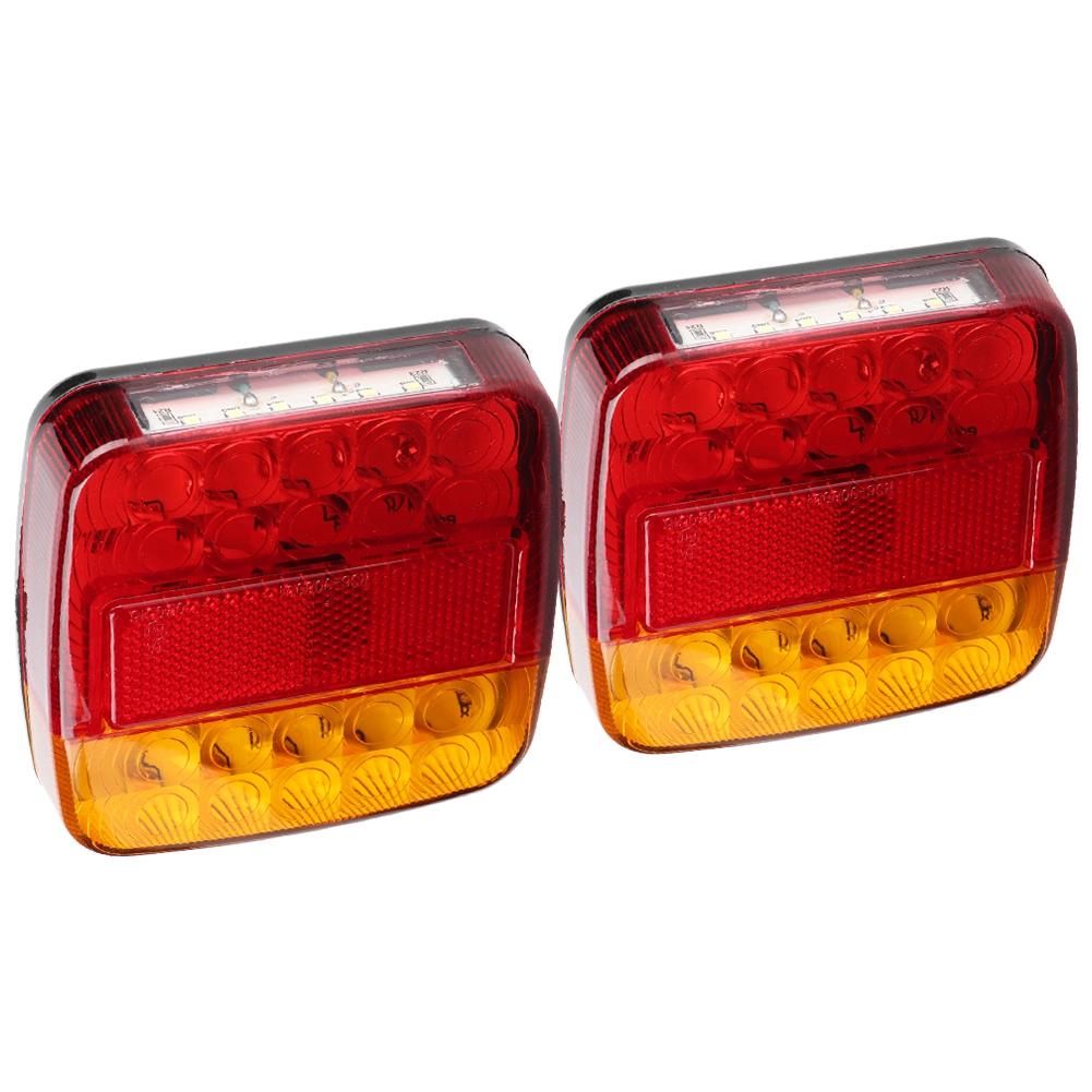 2Pcs 12V 20LED Double Colors Rear Lights for Trailer Truck(red Yellow Lamp Cover)