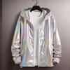 Men Windbreaker Jacket Gradient Colorful Ultra Thin Long Sleeve Elastic Cuff Coat Hooded Sun Protection Jacket Sunscreen Clothing