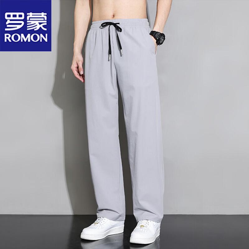 ROMON Men's Ice Silk Straight Leg Casual Pants