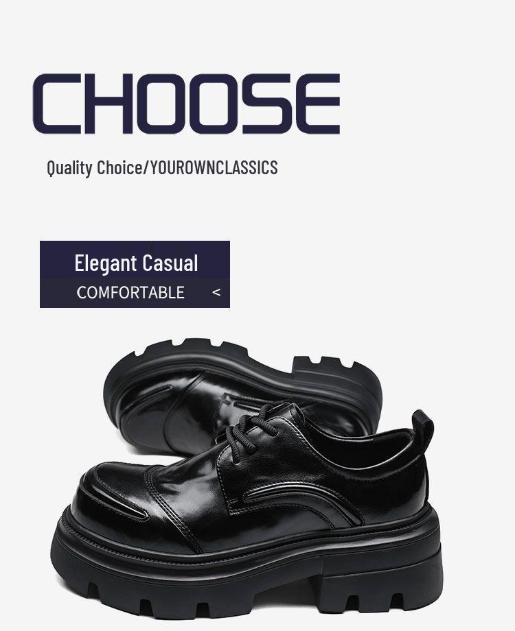 Pánske ležérne topánky z pravej kože na zvýšenie výšky z roku 2025: Hrubá podrážka, priedušná, všestranná, formálny britský štýl