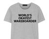 Wakeboard T-shirt, Wakeboarding, World's Okayest Wakeboarder Shirt Mens Womens Gift - 1835