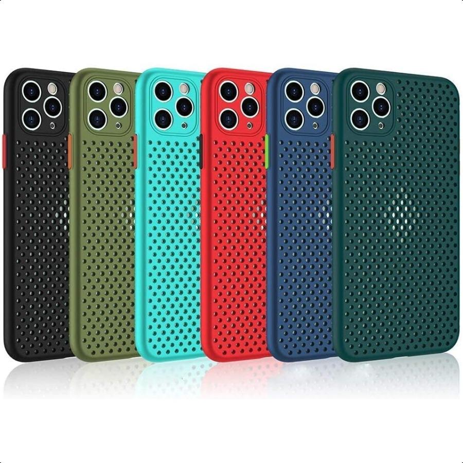 

Чехол для отвода тепла, совместимый с iPhone, дышащий, охлаждающий, с полыми сотовыми отверстиями, полная защита задней камеры, черный для United States