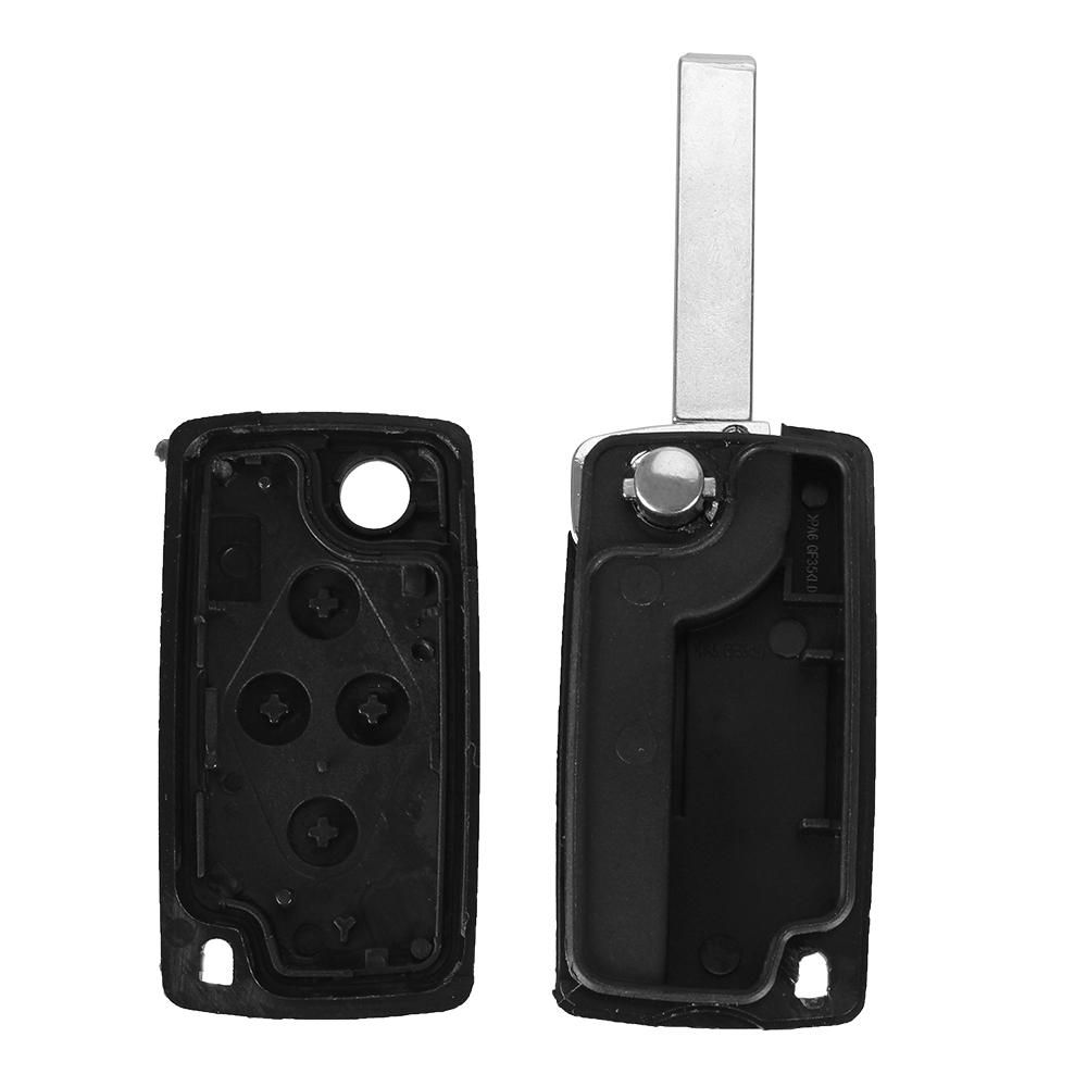 4 Buttons Flip Floding Remote Key Case Shell Fobs for Peugeot 307 308 408 1007 for Citroen C4 C5 C8 Triomphe Quatre Uncut Blade with Groove CE0523