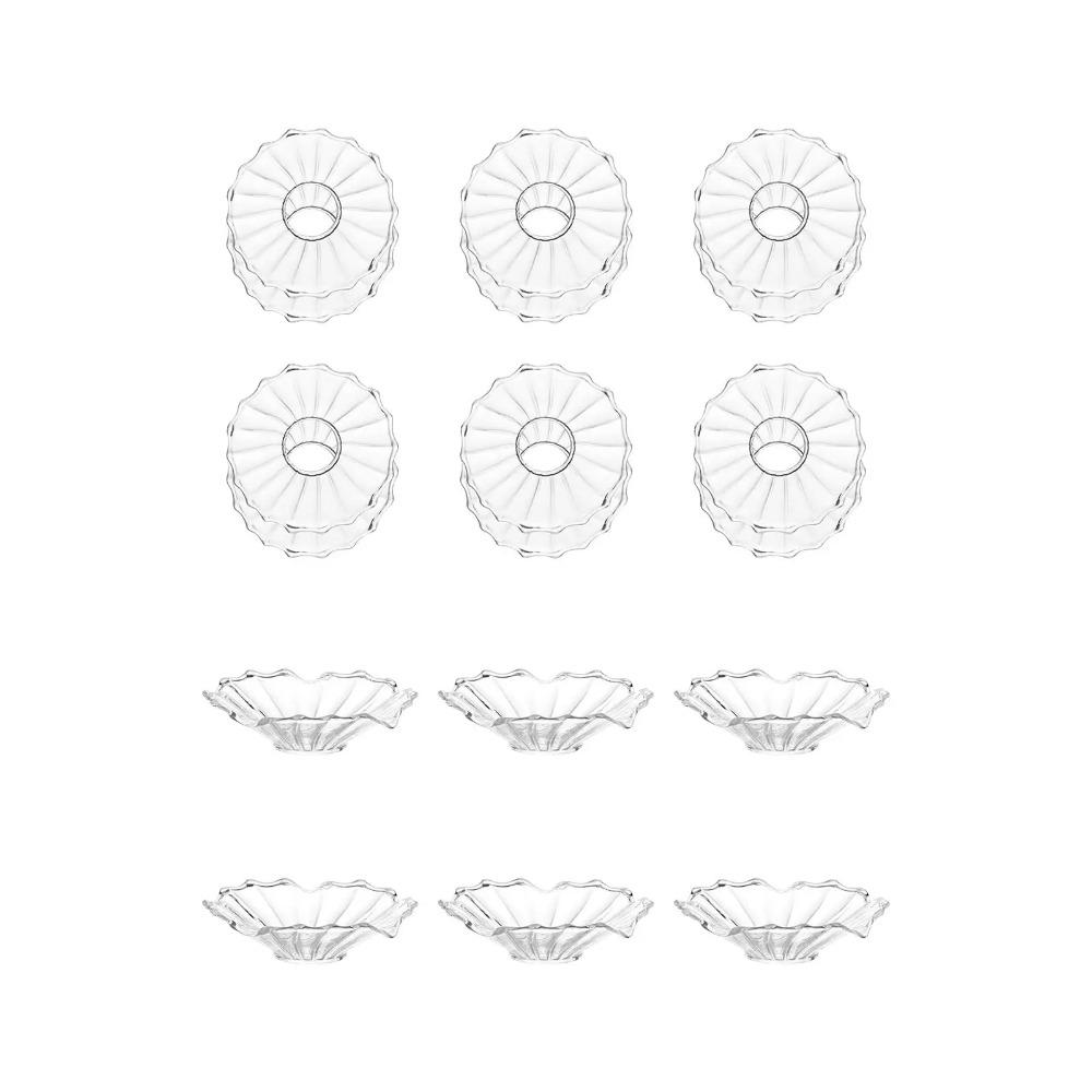 3-delige Herbruikbare Glazen Wax Opvangbak Transparante Kaars Druppelbeschermer Kaars Druppelbak Hotel
