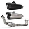 TMAX Carbon Fiber Laser-Etched Stainless Steel Front Pipe for 17-24 Year Motorcycle Exhaust Modification.