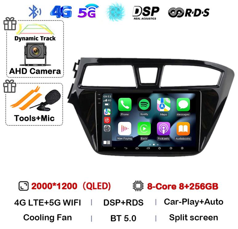 Android 14 Carplay Auto WIFI+4G For Hyundai I20 LHD 2015 2016 2017 2018 Car Radio Car Multimedia Player Stereo GPS NO 2 Din DVD