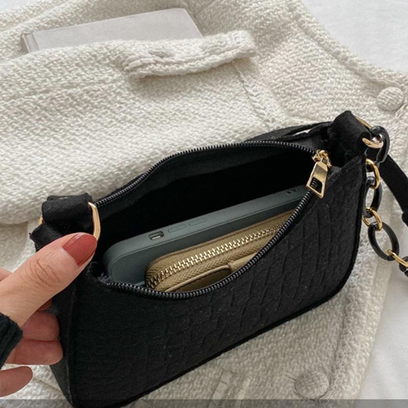 Lady Filz Achselhöhle Design Luxus Tote veröffentlicht Mode Damen Handtasche unter Crescent kleine quadratische Tasche