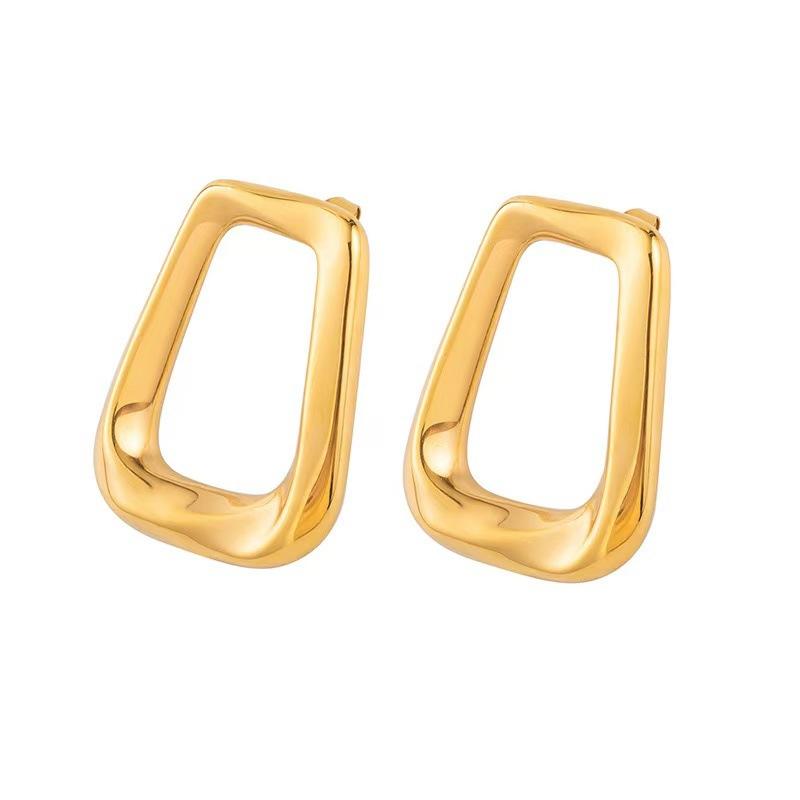 Niche Exquisite Plain Ring Earrings Light Luxury High-end Geometric Stud Earrings Simple Titanium Steel Temperament Earrings