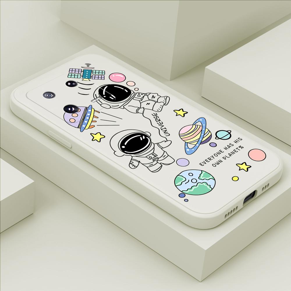 

Чехол для телефона с мультяшным красочным узором, квадратный, жидкий, силикон, TPU, полное покрытие камеры, противоударный защитный чехол для Xiaomi Redmi iPhone Xiaomi Poco F5 Pro белый