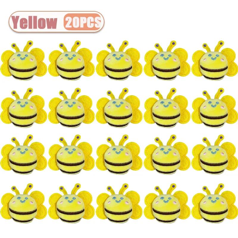 1-20PCS Cute Plush Bee Keychain Cartoon Keyring Bag Charm for Women Girls Backpack Purse Decor Fluffy Keychain Child Gifts