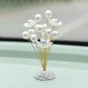 Car Gypsophila Ornament Center Console Creative Imitation Pearl Lotus Car Three Petal Flower Ornament Car Decoration Accessories
