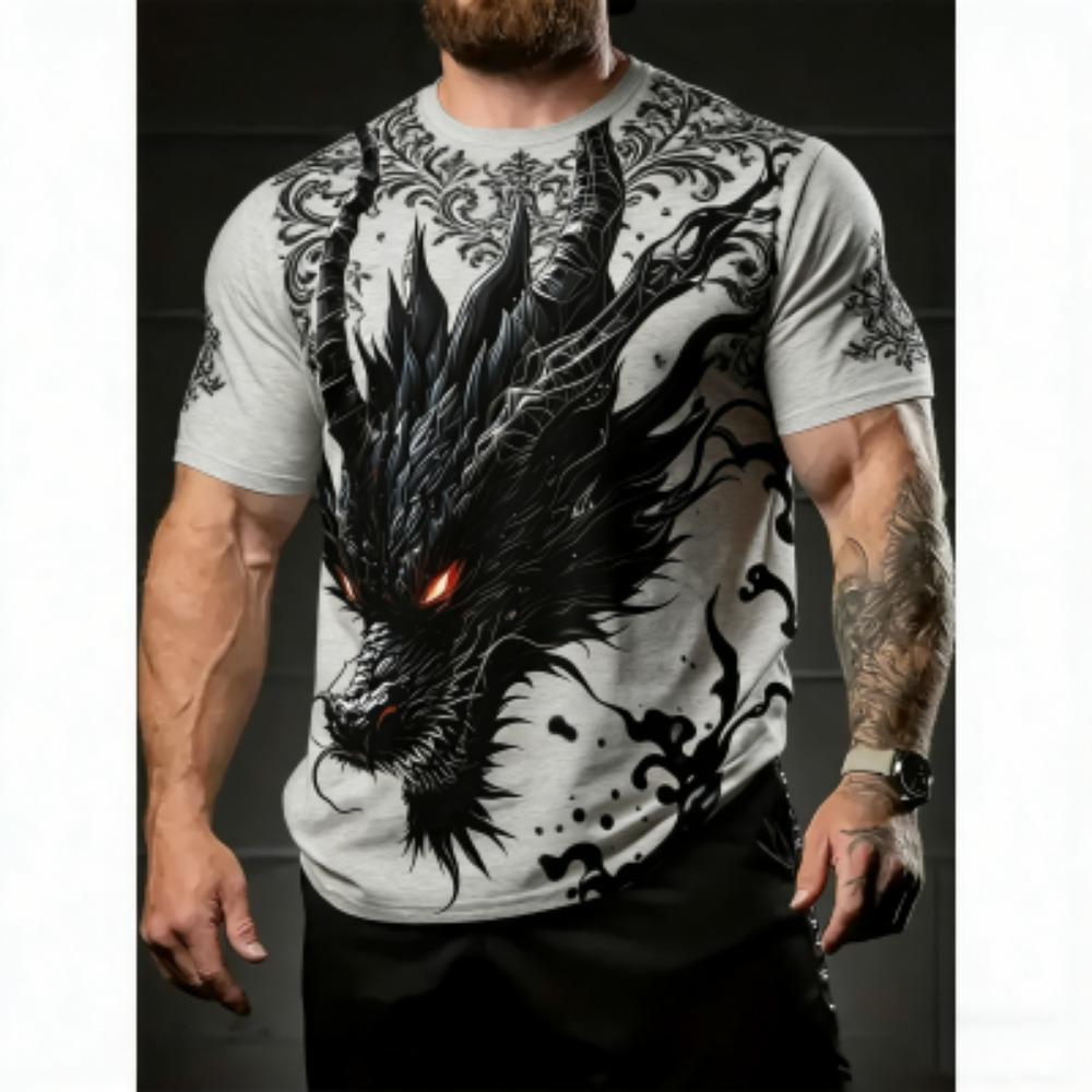 Europe America Summer Kids T-Shirt Dragon 3D Print Tees Top Loose Short Sleeve Streetwear Vintage Boy and Girl T-shirt