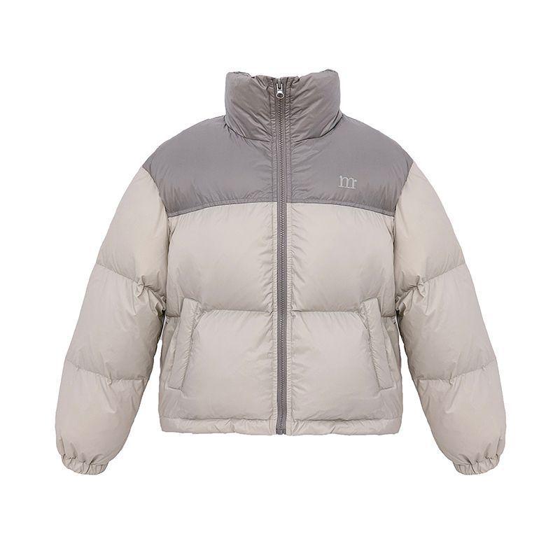Women's 2025 Korean Style Patchwork Down Jacket - Short, Thickened, White Duck Down, Winter Coat