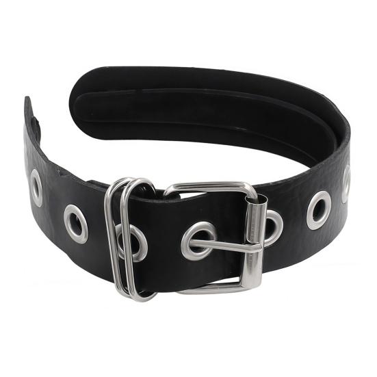 Gotischer Punk-Haarreif Handgefertigtes Stirnband mit Schnalle aus Kunstleder Nahtloses Design Stirnband