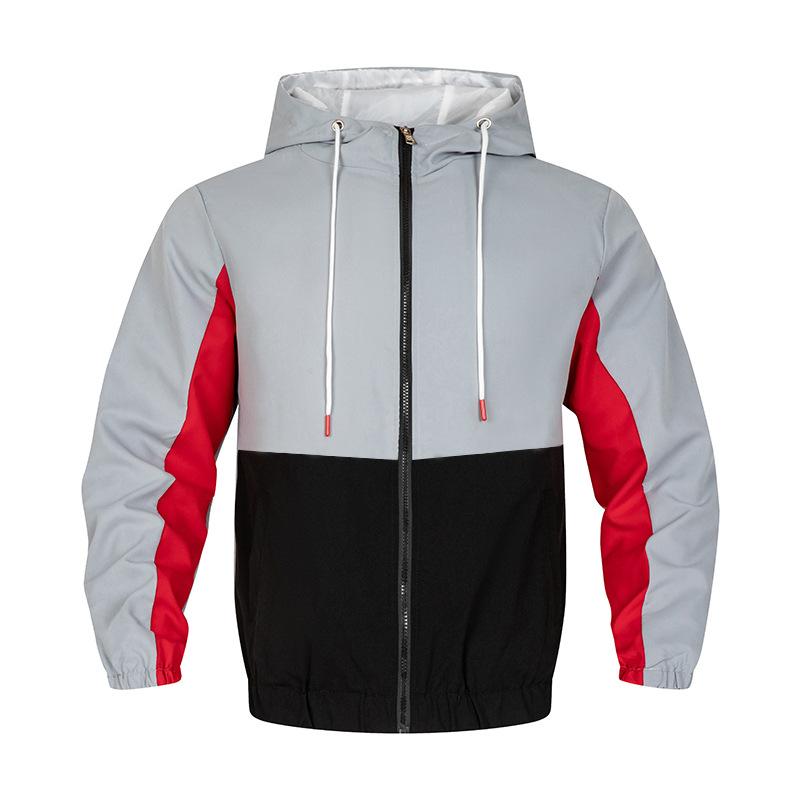 Men's Color Matching Coat Flight Suit Spring and Autumn Hooded Jacket Casual Fashion Men's Jacket