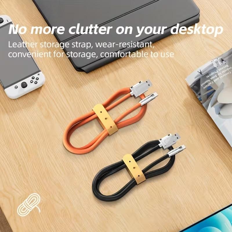 Білий USB A до Type C Кабель для зарядки 120W Надшвидка зарядка Стійкий до розривів Для телефонів Планшетів Ноутбуків Використання