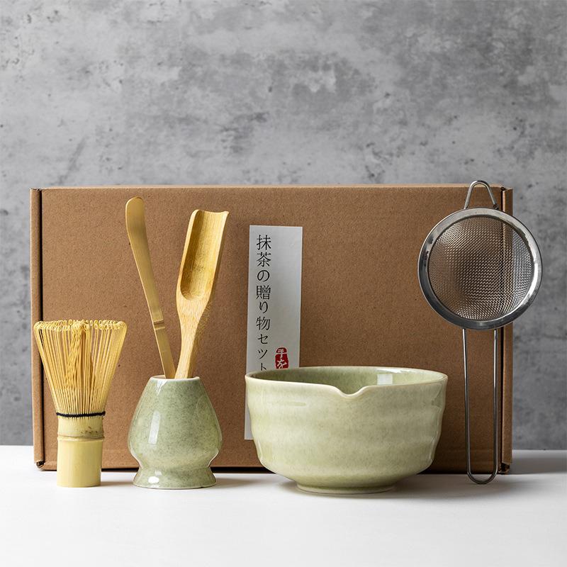 4/5/6PCS Matcha Set Bamboo Matcha Whisk Ceramic Bowl Matcha Ceramic Set Home Tea-making Tools Accessories Birthday Gifts CJTZ004