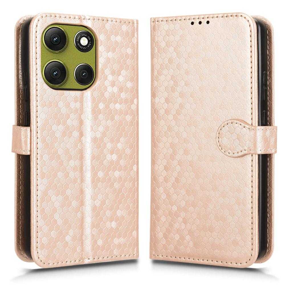 For Motorola Moto G86 Power 5G Wallet Case Dot Pattern Imprint PU Leather Phone Cover with Wrist Strap