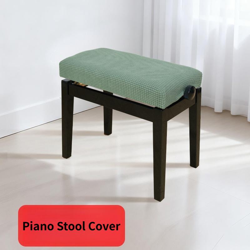 Rekbare Rechthoekige Pianokrukhoes Allesomvattende Eetkamerstoelhoes Antislip Beschermhoes voor Zitting Woonkamer 37x27x7cm