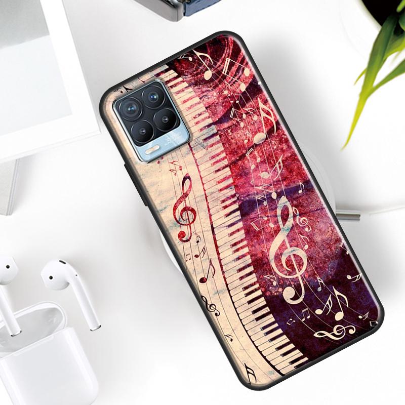 Music Piano Elegant Case For Realme 15 11 12 13 14 Pro Plus C63 C61 C55 C51 C53 C25 C65 C67 C71 C75 GT6 GT7 Pro