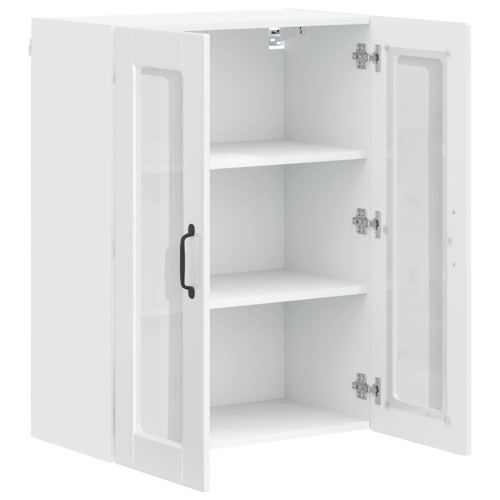 Porto Wall Mounted Glass Cabinet High Gloss White 60 x 31 x 80 cm