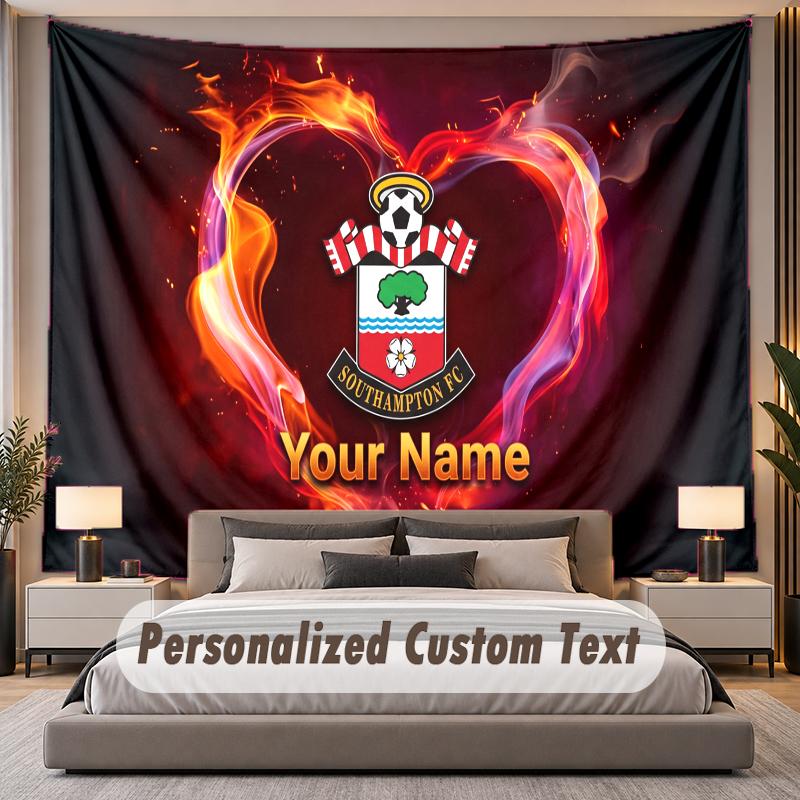 Custom Name Text Tapestry Southampton FC Personalized Polyester Wall Tapestry For Bedroom And Room
