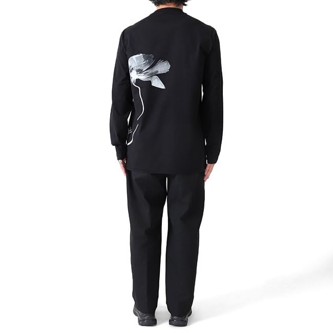 Flower Graphic Long IN4351 Floral Pattern Long Sleeve [Wisely] T-shirt T-Shirt Men's [XS-Black(IN4351)]