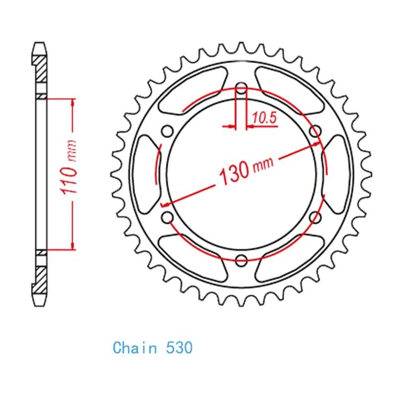 For Yamaha R6 R6S YFZR6 03-24 XJR1300 04-17 MT01 MT-01 05-11 YZF R7 R1 98-08 FZS1000 FZ6 FZ1 01-15 530 Motorcycle Rear Sprocket