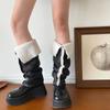 Thickened Foot Cover Turn-down Collar Design Boots Cover Y2K Suede Leg Warmers  Fall Winter