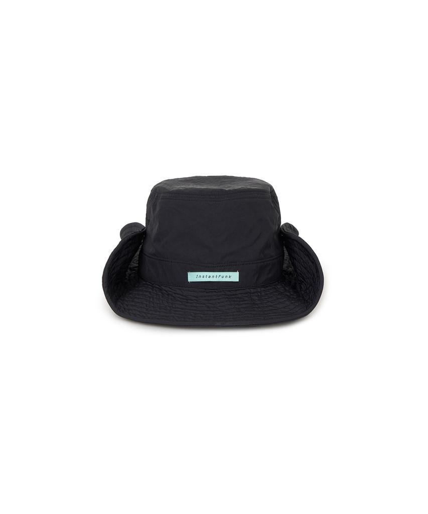 INSTANTFUNK Nylon Bestickter Fischerhut - Schwarz