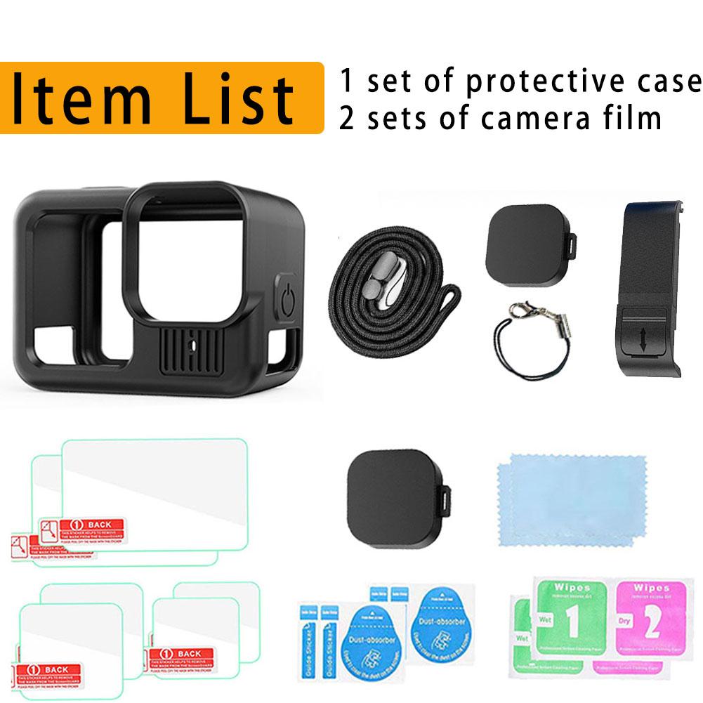 Silikonhülle für GoPro Hero 13, schwarzer Displayschutzfilm, Objektivdeckelabdeckung, Aufbewahrungstasche für Go Pro 13 12 11 10 9, Hüllenzubehör