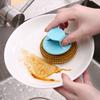 Stainless Steel Sponges with Handle Kitchen Pot Pan Dishes Cleaning Brush Wire   Scrubber