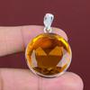 Fasetterat hänge i whiskytopas, handgjort original ädelstenshänge, antika smycken, 925 sterlingsilverhänge, delikat hänge, jubileumsgåva