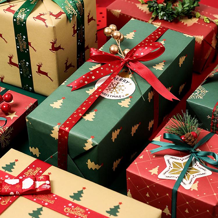 Large Retro Style Kraft Wrapping Paper for Christmas, Birthdays, and Meetings