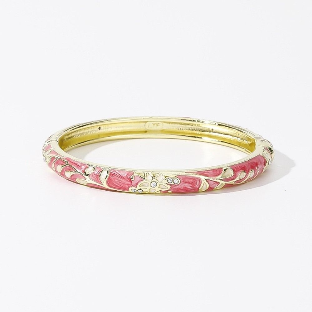 Traditional Flower Bangle Enamel Women's Hand Bracelet Vintage Cloisonne Bangle Jewelry Gifts
