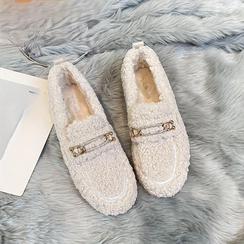 Nuova Moda Primavera/Autunno Stivali Slip-On da Donna Outdoor con Suola Chunky e Shearling - Stivali Bean Oversize Scarpe di Cotone