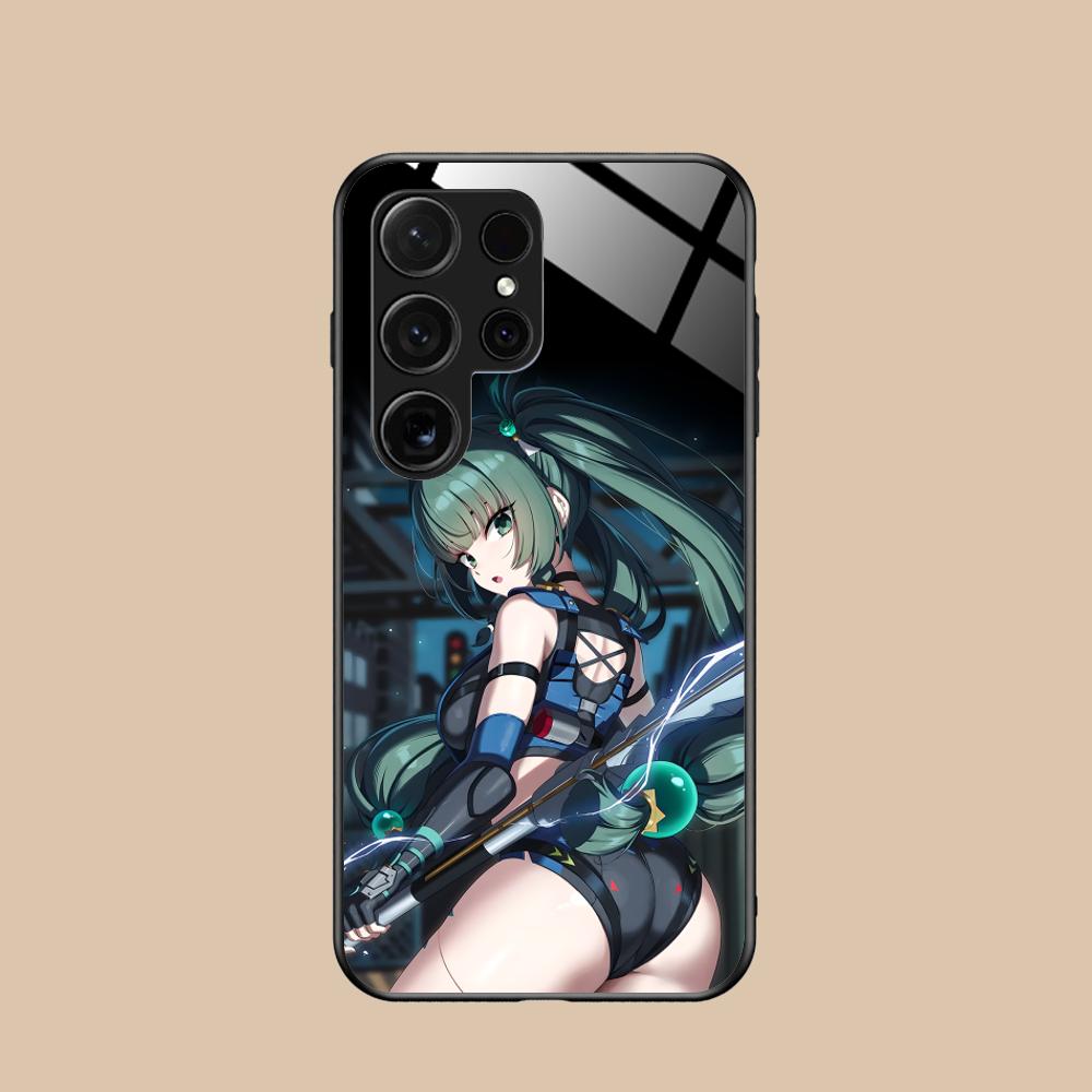 Zenless Zone Zero QingYi Phone Case for Samsung Galaxy S25 S24 S23 S22 S21 S20 Note20 Plus FE Ultra Glass Colorful Cover Luxury