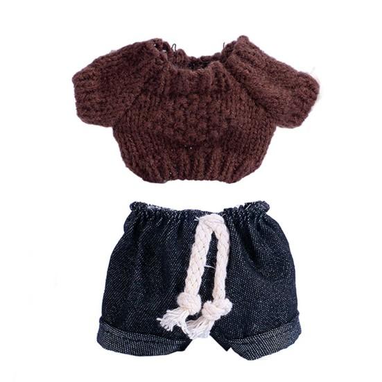 Doll Clothes Set Jeans & Knitted Sweater Baby Outfit for 15cm Dolls Trendy Doll Outfit Collection for Doll Collectors