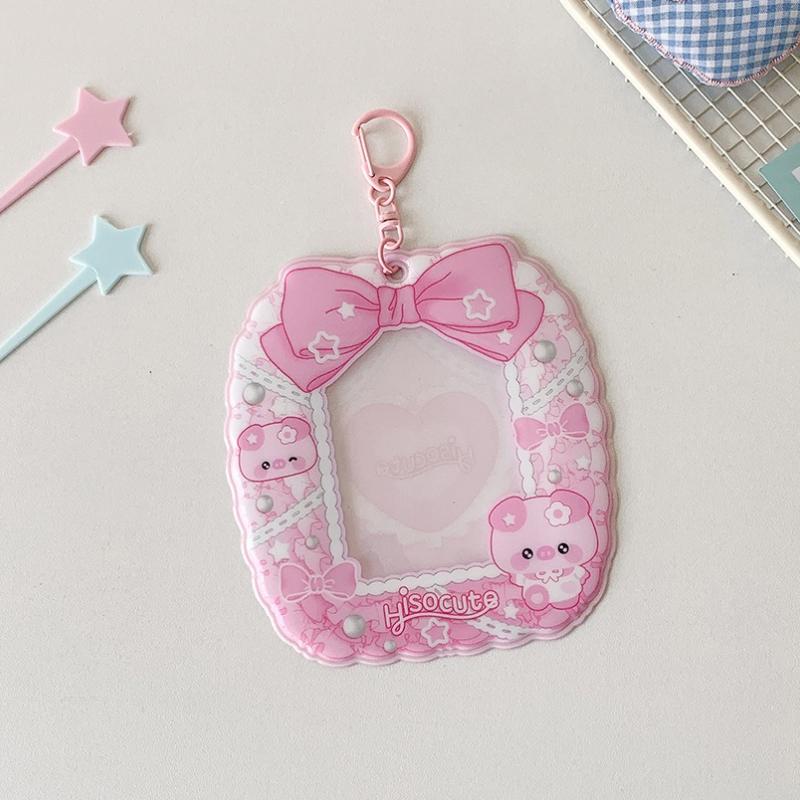Kawaii PVC Photo Frame for 3 Inch Kpop Idol Card Colorful Bow Knot Photocard Holder Anime Character Card Sleeves Wholesales