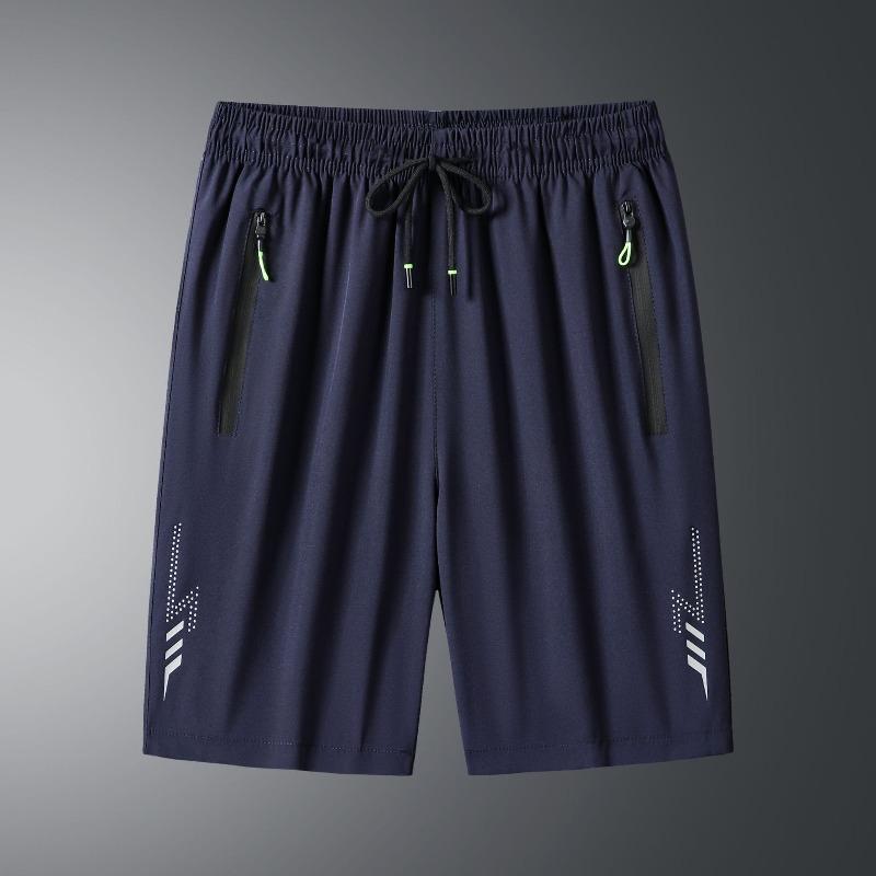 Summer men's shorts quick-drying ice silk sports casual cool loose large size thin five-point pants beach pants