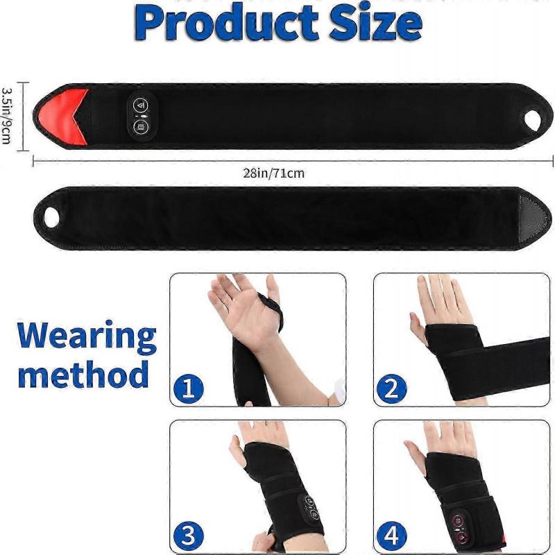2025 Latest Model  Red Light Cordless Wrist Heating Pad Massage for Carpal Tunnel with 3000mAh Battery,Hand Arthritis,Wrist Pain Relief, He