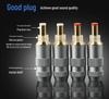Vergoldeter DC-Stromstecker 5,5x2,1/2,5mm mit großem Kabeldurchlass für Audiophile