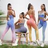 Womens Seamless Yoga Set High-Waisted Butt-Lifting Leggings Tie-Dye Sports Tank Top Gym Running Workout